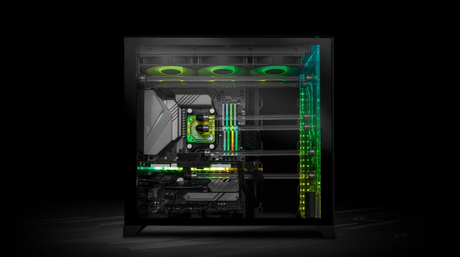 HARNESS THE POWER OF NVIDIA RTX 3000 WITH FULLY LIQUID-COOLED EK FLUID GAMING PCs